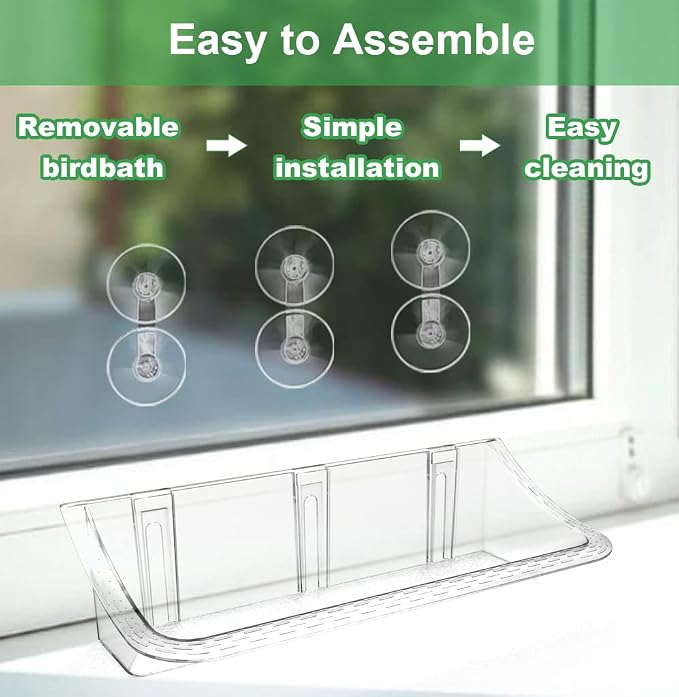 Clear Window Mounted Bird Feeder Bath - Image 5