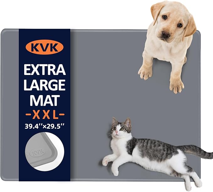 Dog Food Mat, 39.4×29.5in Extra Large Silicone Pet Feeding Mat by Unknown