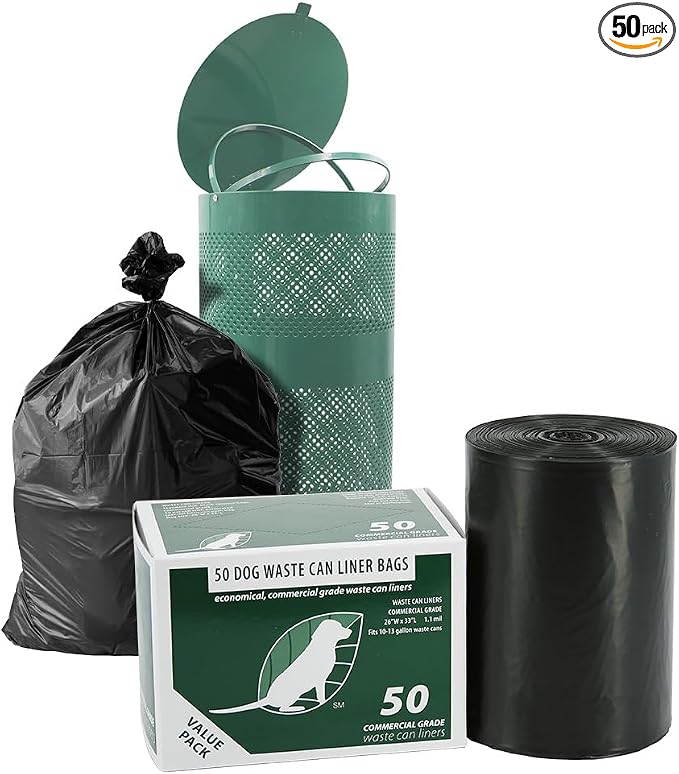 Zero Waste USA - Commercial Grade Dog Waste Station Can Liners -1 Roll of 50 by ZEROWASTEUSA