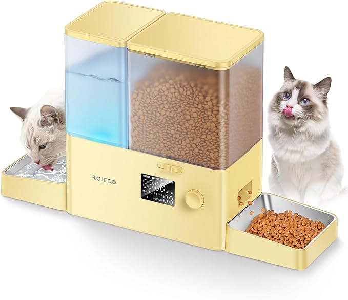 Rojeco 36Cups/8.5L Pet Automatic Cat Feeder and Gravity Water Dispenser by ROJECO