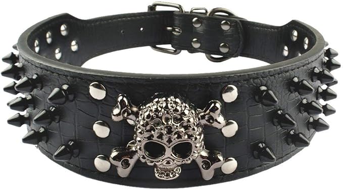 Serijoars Spiked Studded Dog Collar, PU Leather Dog Collar, Adjustable Pet by Serijoars