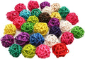 20 Pcs Colorful Handmade Wicker Rattan Balls Decorative, Pet Bird Chew Toy by LIUSM