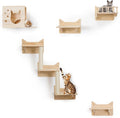 Cat Wall Shelves for Large Cats – Pine Cat Wall Furniture 9-Piece Climber Set by MIUZMORE