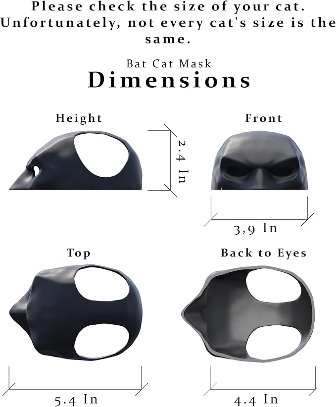 Black Bat Cat Mask and Cloak Costume - Image 4