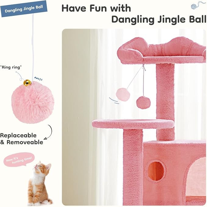 DUMOS 54-inch Indoor Cat Tree Tower –Multi-Level Pet House - Image 2