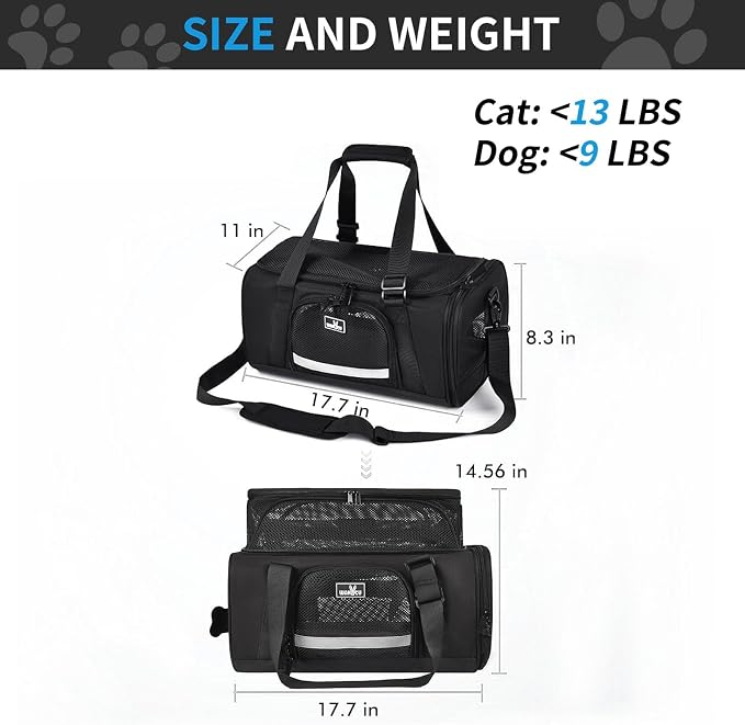 Airline Approved Pet Carrier, Collapsible Cat Carrier, Expandable Dog Carrier - Image 2