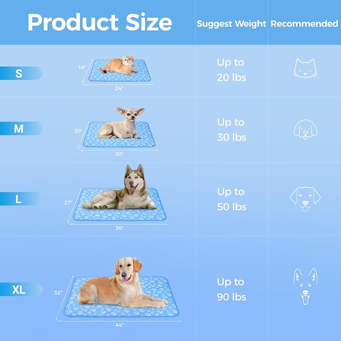 Rywell Cooling Mat for Dogs Large, Washable Non-Toxic Portable Kennel Dog Bed - Image 9