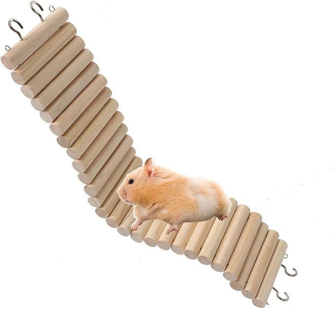 SIMENA Wooden Hamster Suspension Bridge Toy, Hamster Fencing, Natural Climbing by SIMENA