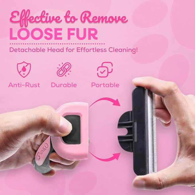 Sinko Deshedding Tool for Dogs & Cats, Pet Grooming Brush, Skin Friendly - Image 5