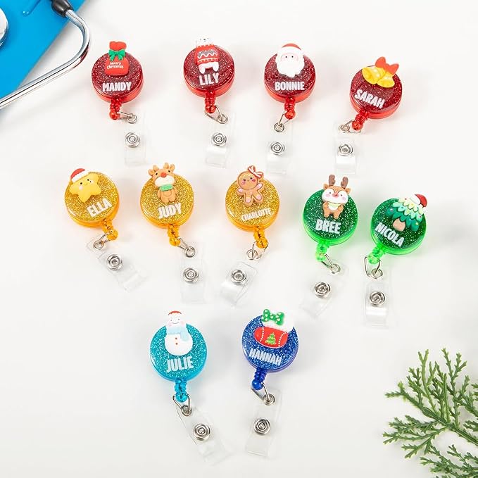 callie Personalized Christmas Badge Reel - Image 2