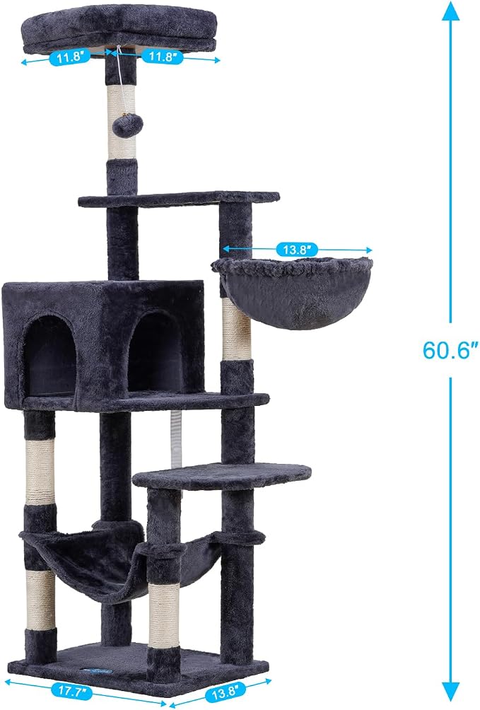 Hey-brother Cat Tree with Large Hammock, Cat Condo with Sisal-Covered - Image 3