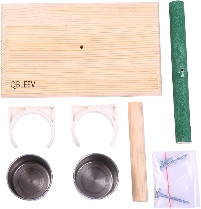 QBLEEV Bird Play Stands Tabletop T Parrot Perch, Wooden Bird Playstand Portable - Image 2