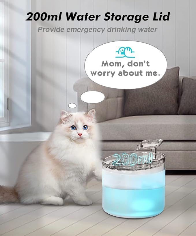 NPET WF100 Cat Foutain, 54oz/1.6L Automatic Pet Water Fountain Dog Water - Image 3