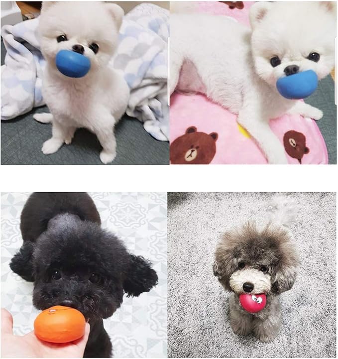 Smile Face Dog Squeaky Toys Soft Latex Squeak Balls - Image 4