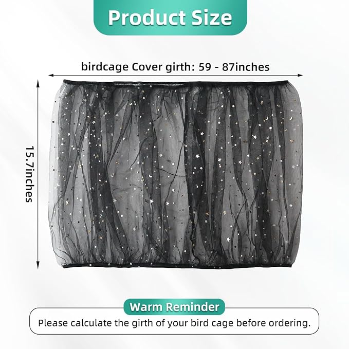 Bird Cage Seed Catcher, Seed Catcher Guard Net Cover, Parrot Nylon Mesh Net - Image 7