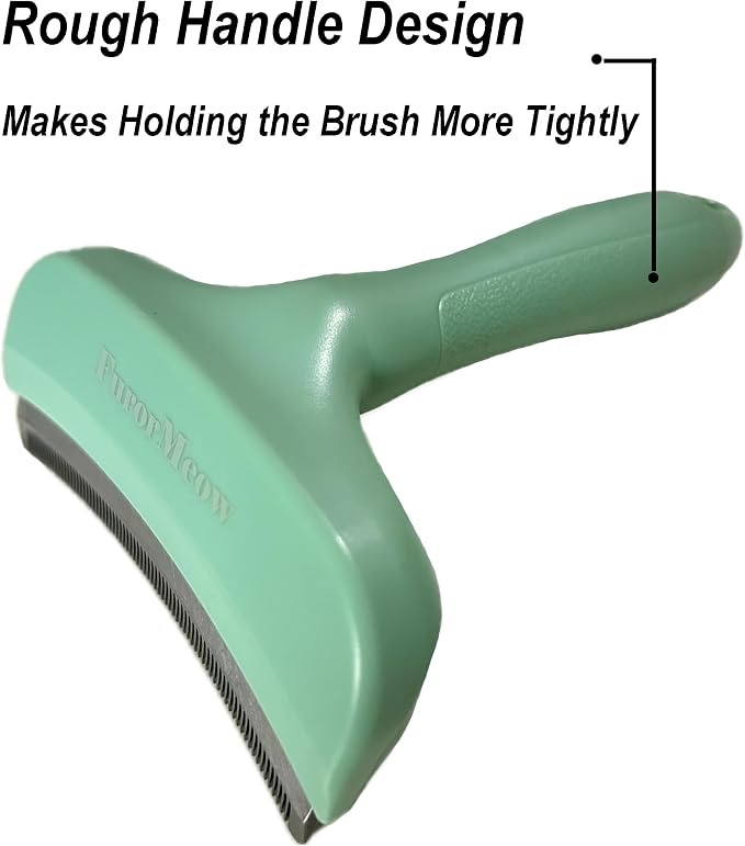 Pet Deshedding Tool with Curve Blade, Cat Grooming Brush, Tight V-shaped Teeth - Image 5