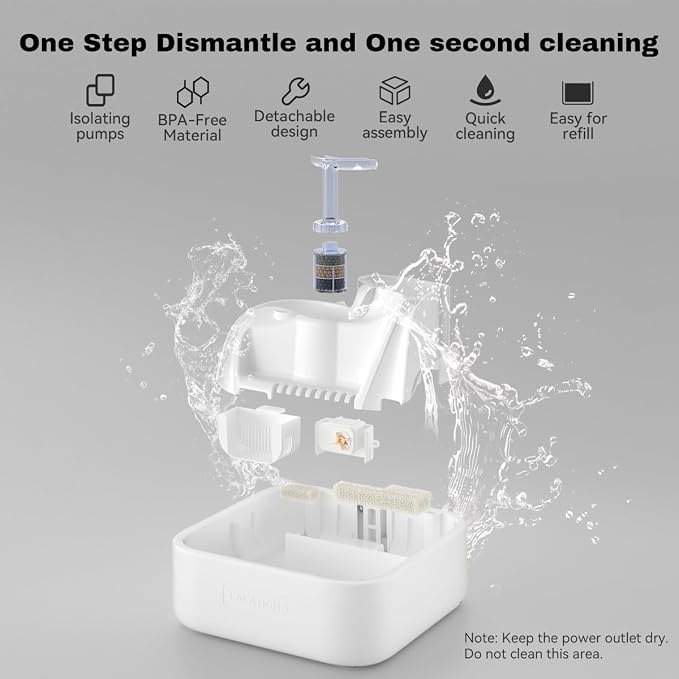 Dog Water Fountain Cat Automatic Water Bowel 3-Stage Design - Image 7