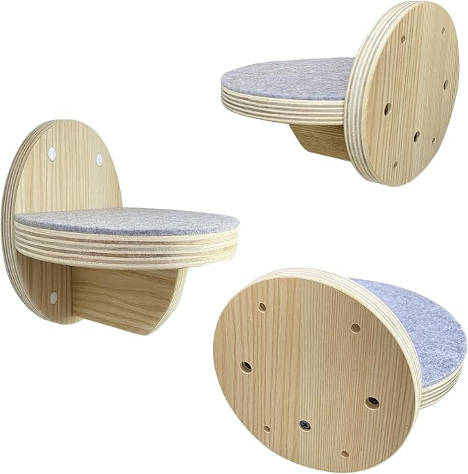 2 PCS Cat Climbing Shelf Wall Mounted, Cat Wall Shelves, Wooden Climbing Steps - Image 5