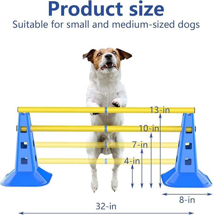Dog Agility Hurdle Cone Set, Adjustable Height Dog Agility Course - Image 3