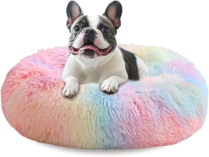 JOLLYVOGUE Calming Dog Bed Large Size Dog, Anti-Anxiety Donut Large Pet Bed by JOLLYVOGUE