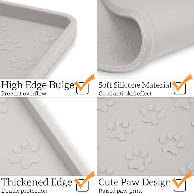 Ptlom Dog Food Mat Anti-Slip Pet Bowl Mats - Image 3