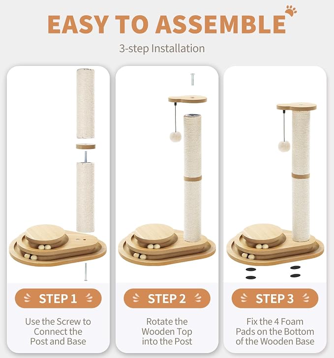Made4Pets Cat Scratching Post Cat Scratcher Kitten Toys - Image 8