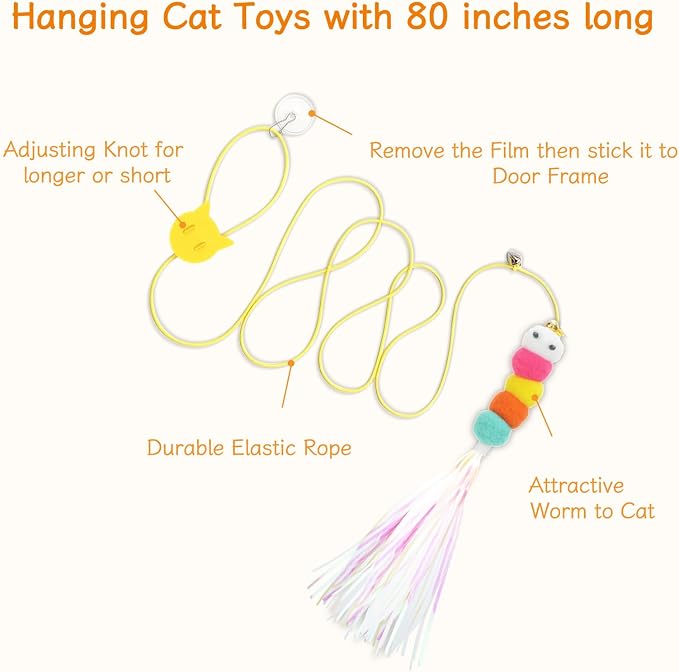 Cat Wand Toy, Interactive Kitten Feather Toys Self Play, Cat Teaser - Image 4