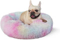 Calming Donut Dogs Beds for Small Dogs Washable, 23inch Plush Round Pet Bed for by nononfish
