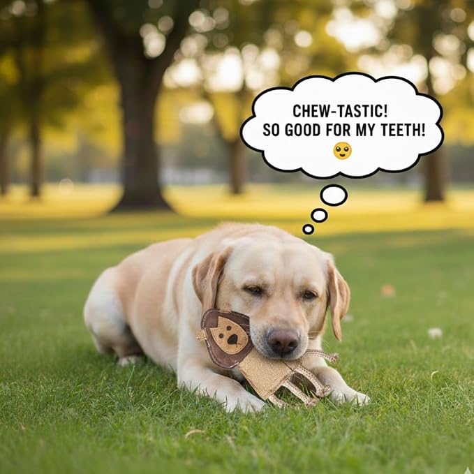 Natural Jute Dog Chew Toy – Lion Shape, Tough & Durable Puppy Teething Toy - Image 3