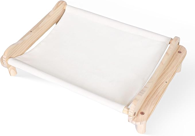 Elevated Wooden Cat Bed – 24"x15.7"x5.9" Breathable Hammock Pet Bed - Image 9