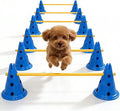 Dog Agility Hurdle Cone Set, Dog Agility Course Backyard Set by Toplamper