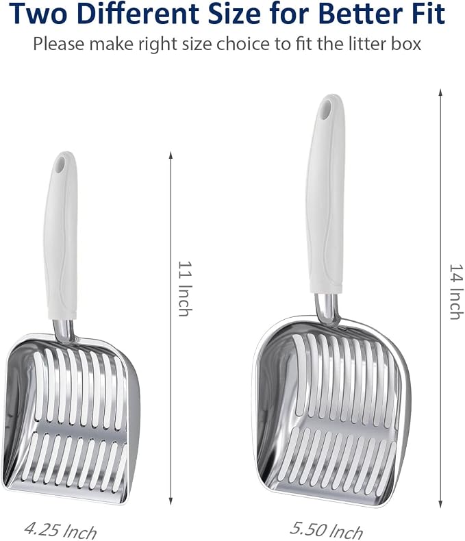 WePet Cat Litter Scoop, Aluminum Alloy Sifter, Kitty Metal Scooper, Deep Shovel - Image 2