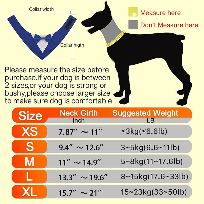 Formal Dog Tuxedo Adjustable Pet Collar - Image 3