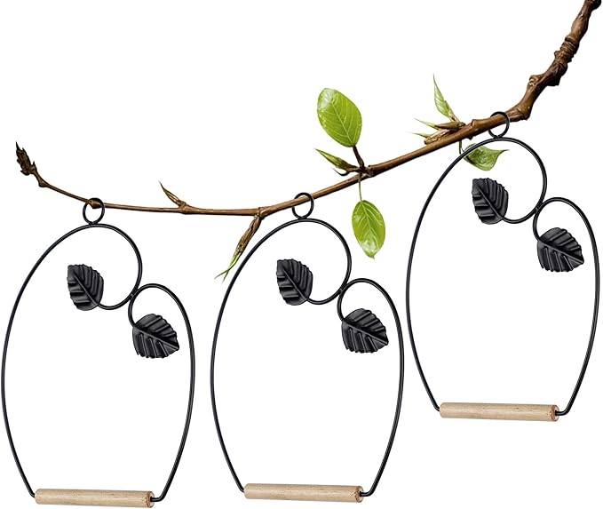 winemana Set of 3 Hummingbird Swings, Rust Resistant Metal Frame, Wooden Dowel - Image 2