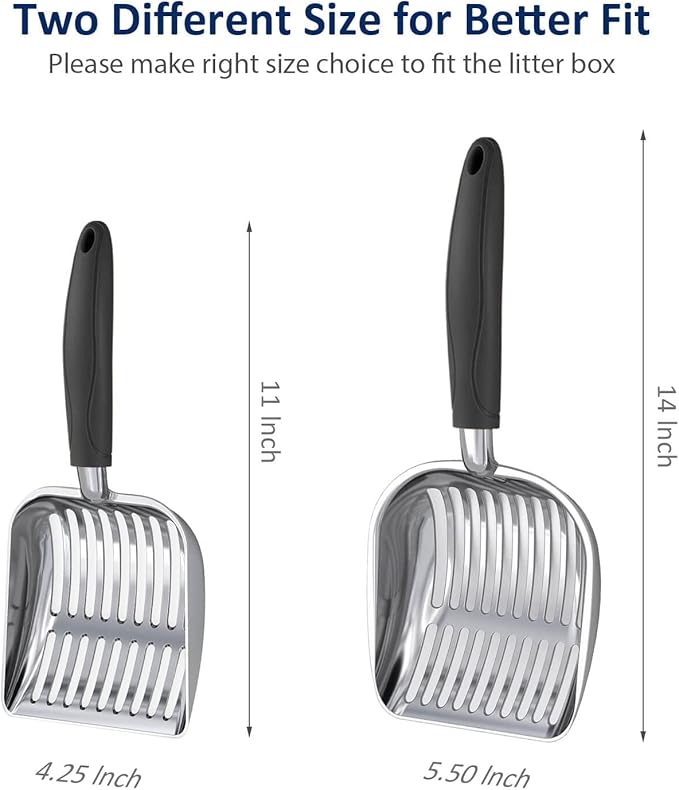 WePet Cat Litter Scoop, Aluminum Alloy Sifter, Kitty Metal Scooper, Deep Shovel - Image 4