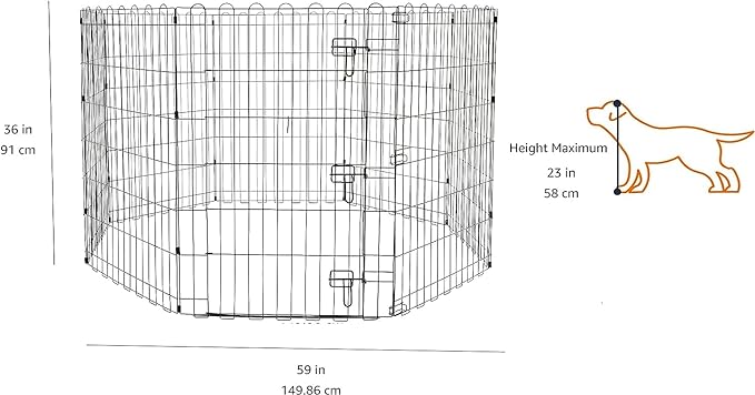 Amazon Basics Foldable Metal Exercise Dog Playpen, Indoor/Outdoor, Single Door - Image 2