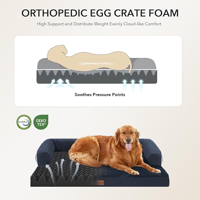 Orthopedic Dog Beds for Large Sized Dogs, Waterproof Egg Crate Foam Medium Dog - Image 2