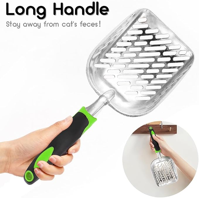Cat Litter Scoop-Metal Cat Scooper-Long Handle Scoop, Cat Scooper-Poop - Image 4