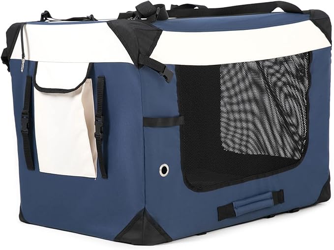 Large Cat Carrier, Collapsible Dog Travel Crate Portable Soft-Sided Pet Carrier - Image 3