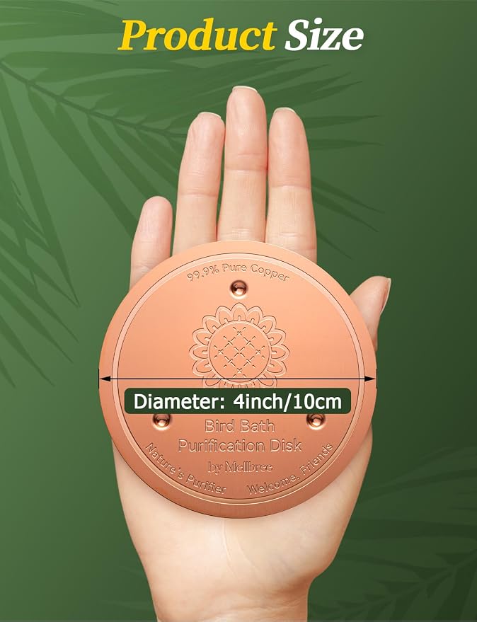 Mellbree 3-Pack Bird Bath Copper Disk, 0.6mm Reinforced 99.99% Pure Copper - Image 7