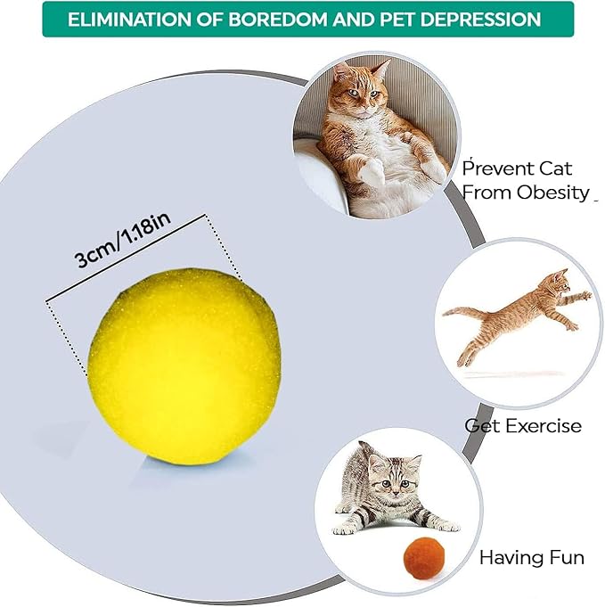 30 Pcs Soft Pom Pom Balls for Kittens - Image 6