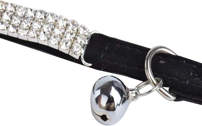 CHUKCHI Soft Velvet Safe Cat Adjustable Collar Bling Diamante - Image 6