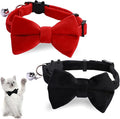 2 Pcs Velvet Cat Collar Cute Cat Bow Tie Collar Adjustable Breakaway Collars by Unknown