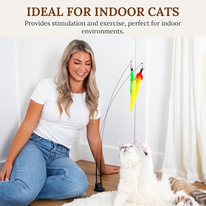 Suction Cup Cat Toys for Indoor Cats Interactive Suction Cup Cat Wand Toy - Image 6