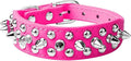Spiked Dog Collar Soft Pu Leather Mushrooms Rivet Spike Studded Puppy by Unknown