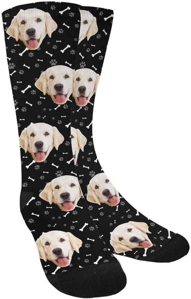 MyPupSocks Custom Personalized Photo Pet Face Socks, Cat and Dog Tracks Paws by MyPupSocks