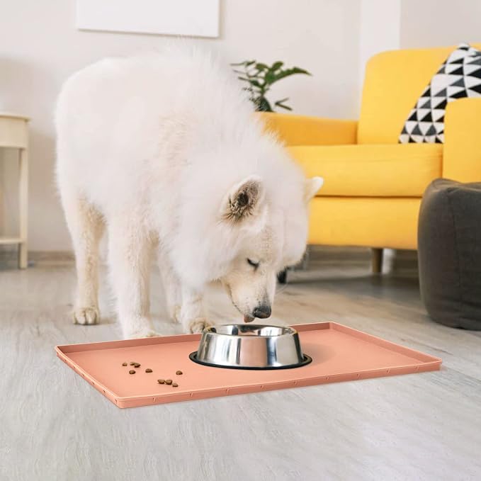 Dog Food Mat, Silicone Waterproof Food Tray, Non Slip Pet Bowl Mats Placemat - Image 7
