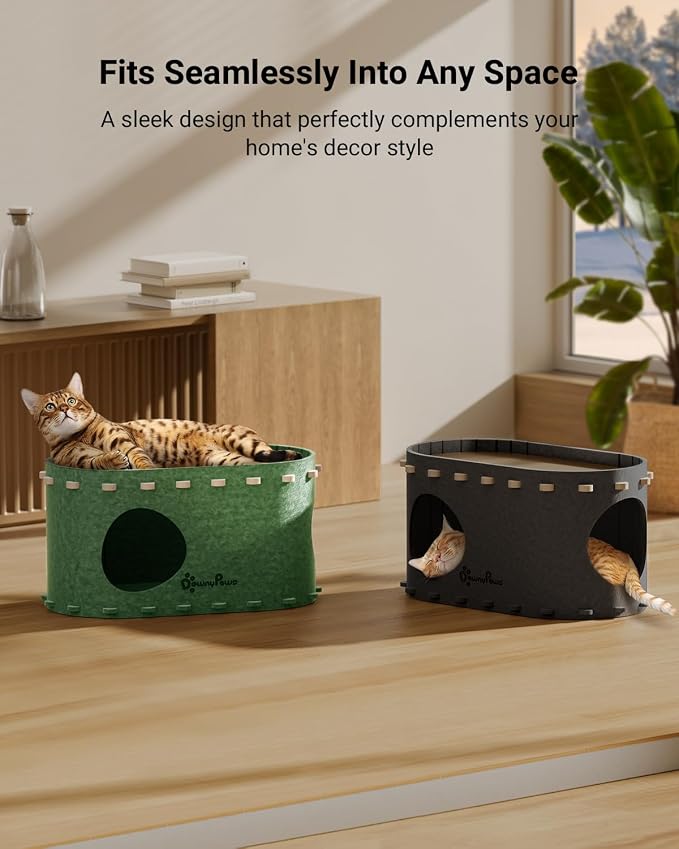 DownyPaws Cat House for Indoor Cats, Cat Bed Cave for Multiple & Large Cats Up - Image 6