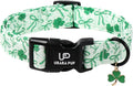 St. Patrick's Day Dog Collar, UP URARA PUP Shamrock Adjustable Pet Collar by UPURARAPUP