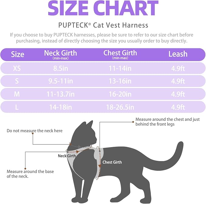 PUPTECK Cat Harness and Leash Set Escape Proof Reflective Cat Walking Harness - Image 2